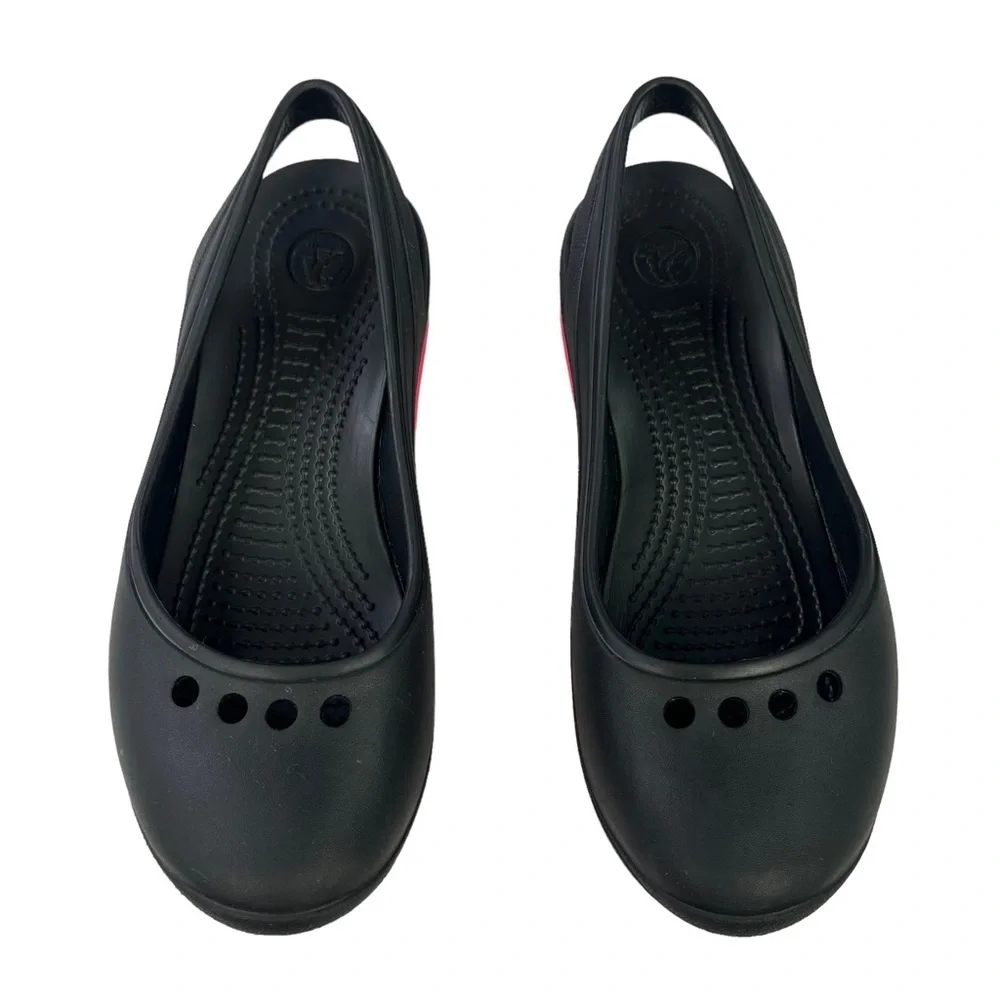 Crocs Tone Skylar Slingback Flats‎ Black Pink Womens Size 6